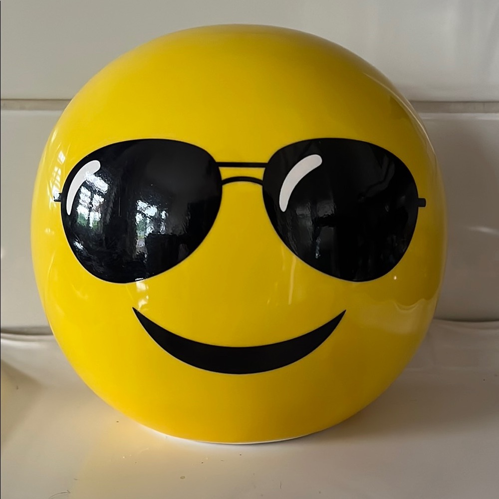 Cool emoji ceramic coin bank